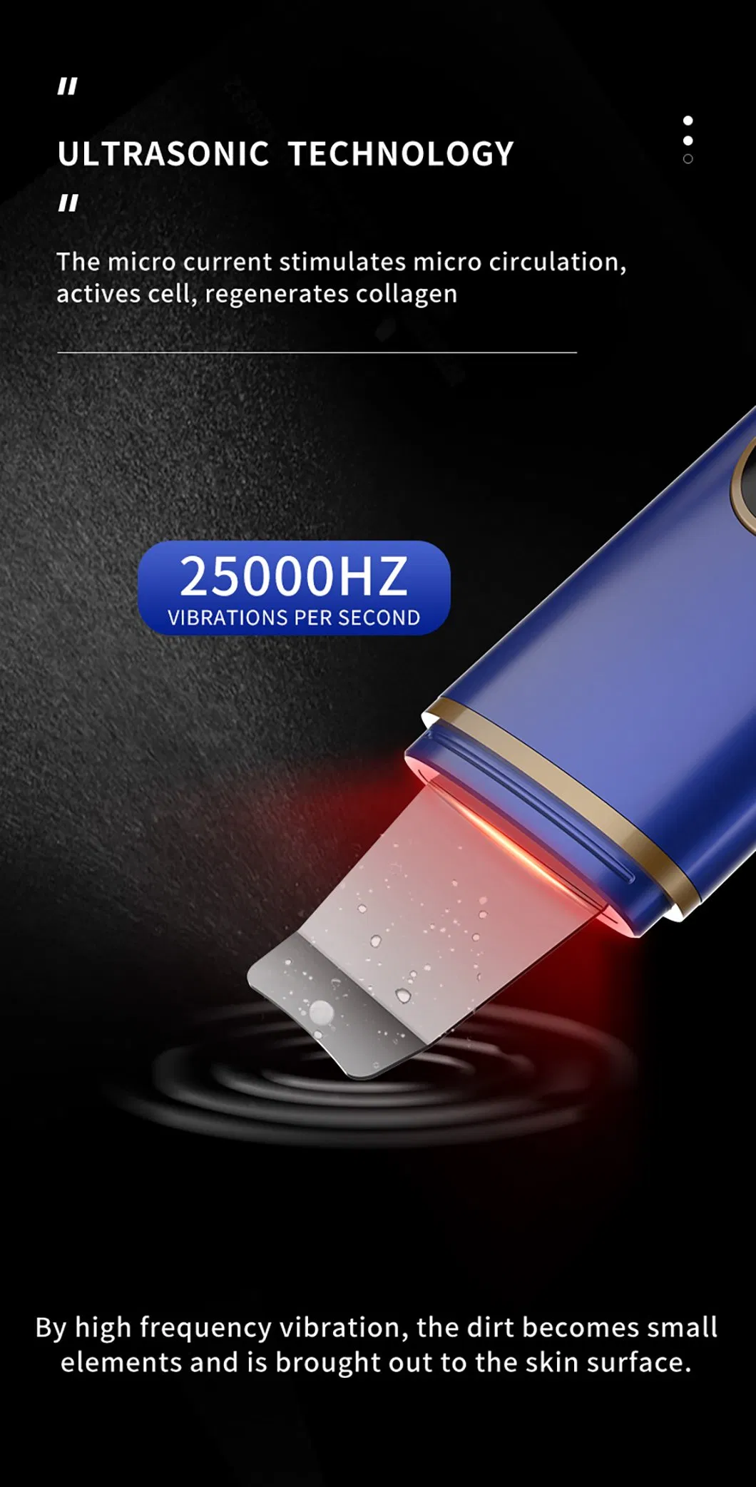 Small Portable Handheld Microcurrent Ultrasonic Facial Skin Cleanser Personal Skin Scrubber