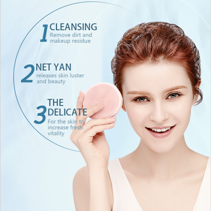 Silicone Electric Sonic Vibration Facial Deep Cleansing Brush Spa Scrubber Heating Pore Cleaner and Skin Care Face Scrubber