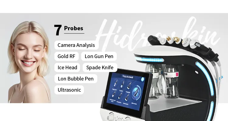 7 in 1 Hydrodermabrasion Facial Machine Skin Scrubber RF Tightening Oxygen Spray Skin Rejuvenation with Ai Analyzer