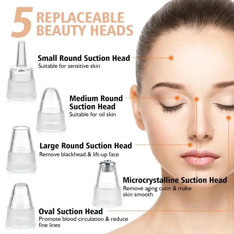 Newest Technology Blackhead Remover Vacuum Pore Cleaner for Face Nose Blackhead Removal Kit Electric Acne Facial Extractor Tool