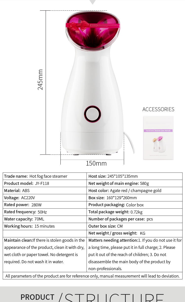 Nano Ionic Hot Mist Face Steamer Product View 2