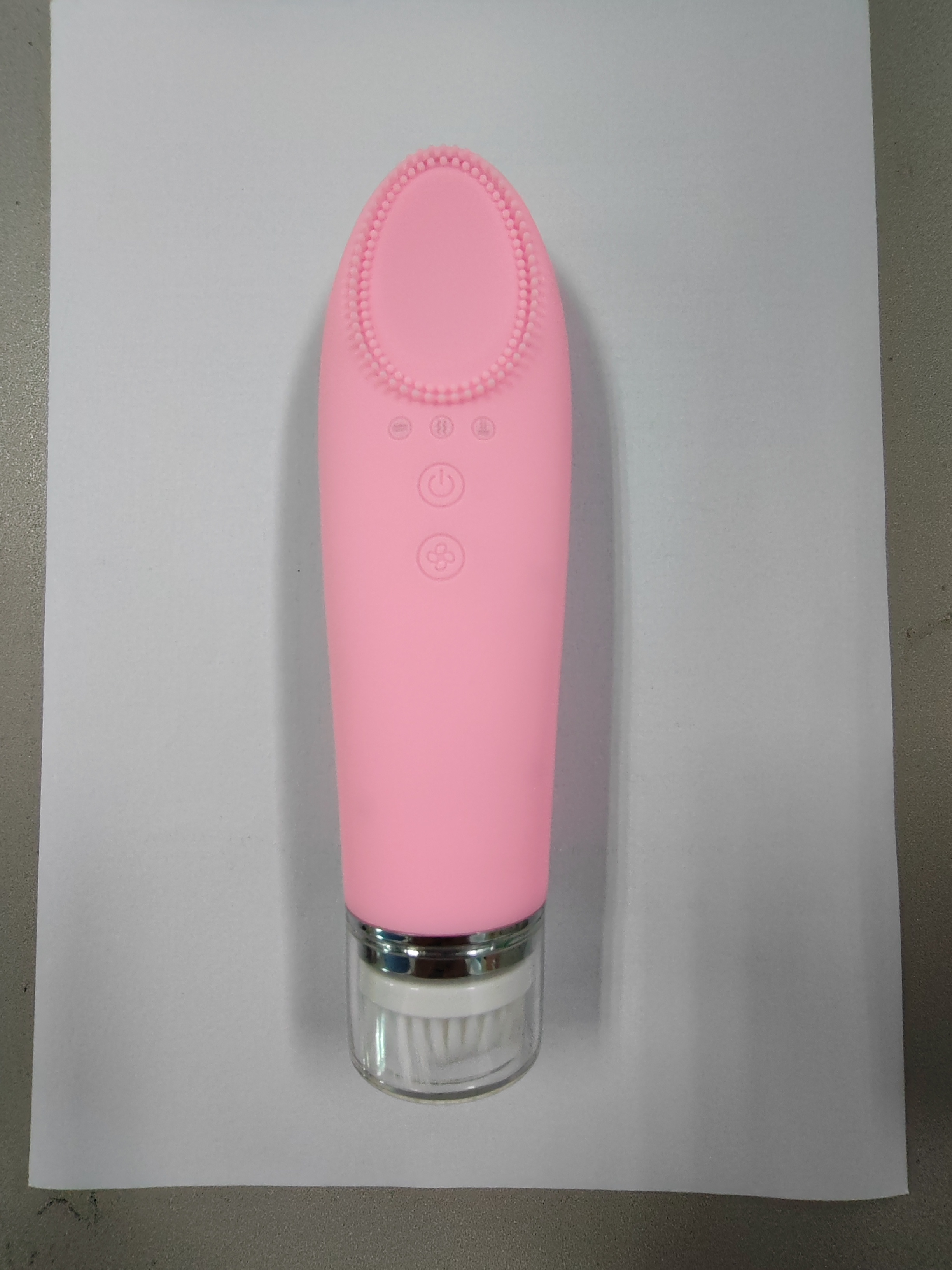 rechargeable deep cleaning heating washing face wash brush multiple heads face massager soft Silicone skin care