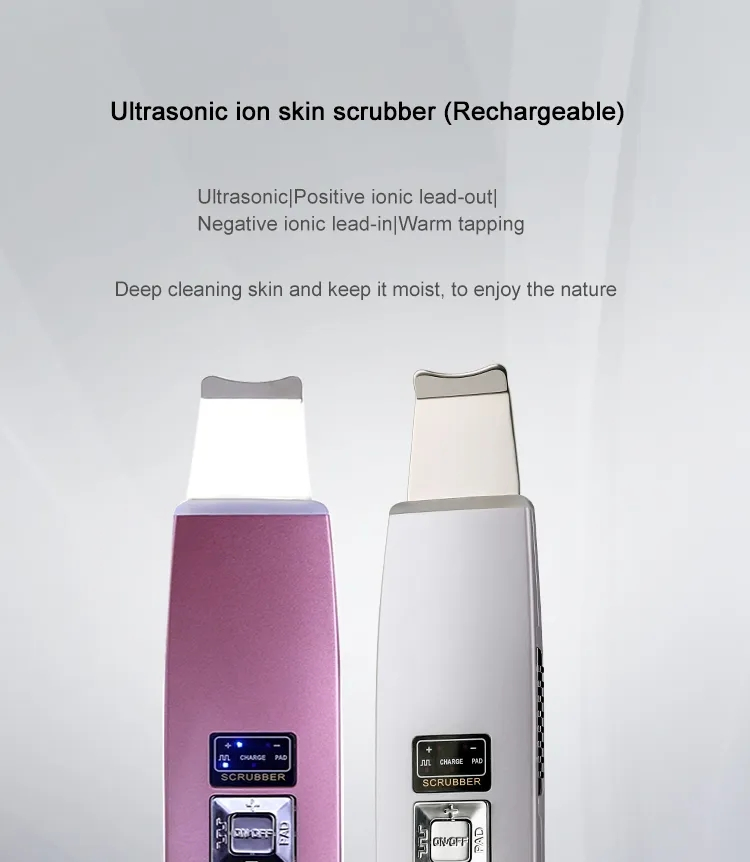 Ultrasonic Blackhead Pore Remove Facial Deep Cleaning 4 Mode Skin Care Tool Silicone Cover Skin Spatula Skin Scrubber