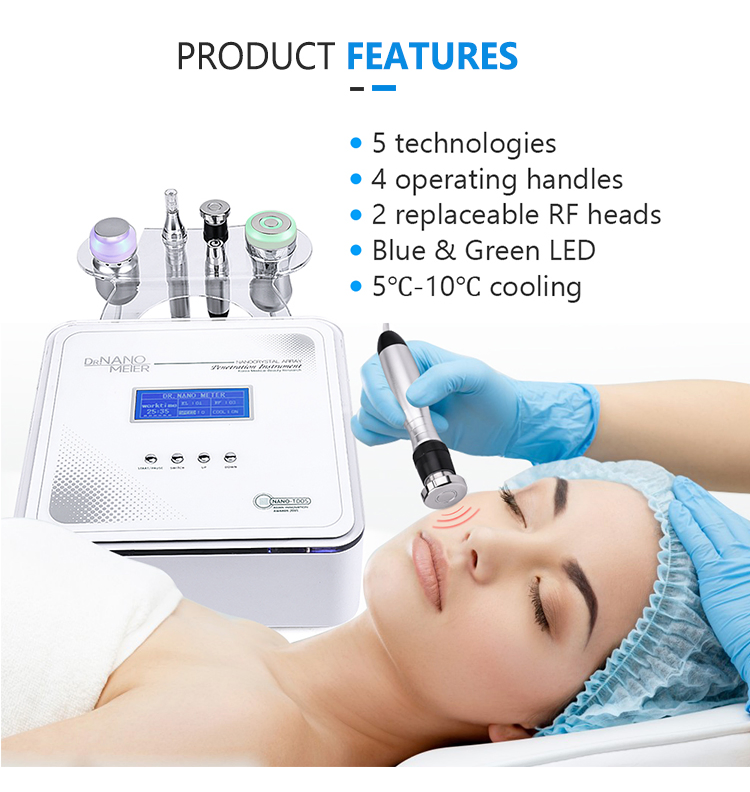 Multifunctional RF Microneedling Facial Beauty Machine with LED