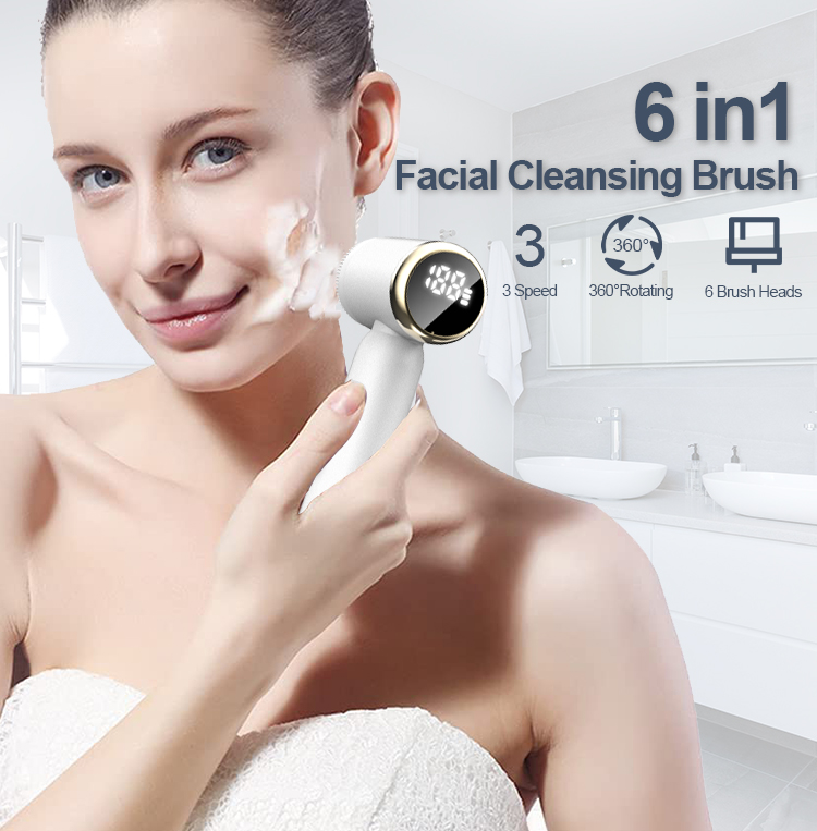 Facial cleansing brush detail view
