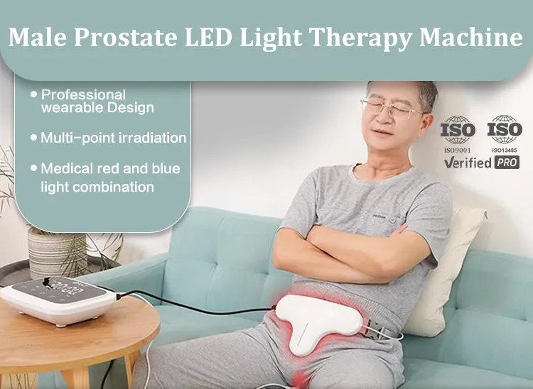 Male Prostatitis Prostate Treatment Portable Physical Therapy LED Photon Therapy Blue and Red Light Therapy Device