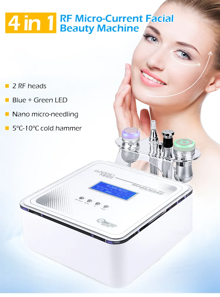 Multifunctional RF Microneedling Facial Beauty Machine with LED