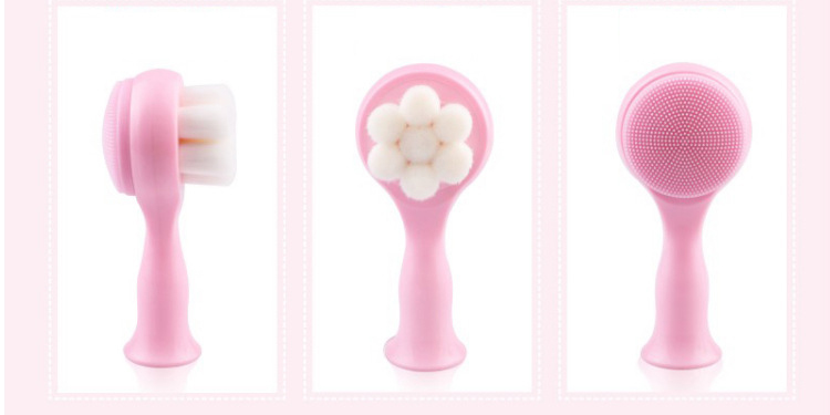New Design Portable Reusable Double-sided 2 In 1 Remover Blackhead Deep Clean Pore Wash Brush Manual Face Cleansing Brush