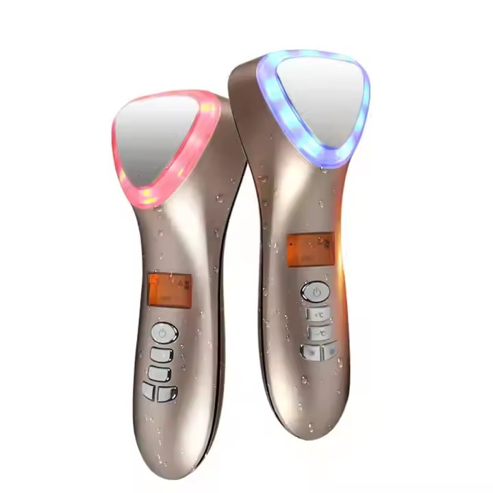Portable Skin Tightening LED Light Therapy Vibration Massager Hot and Cold Facial Device