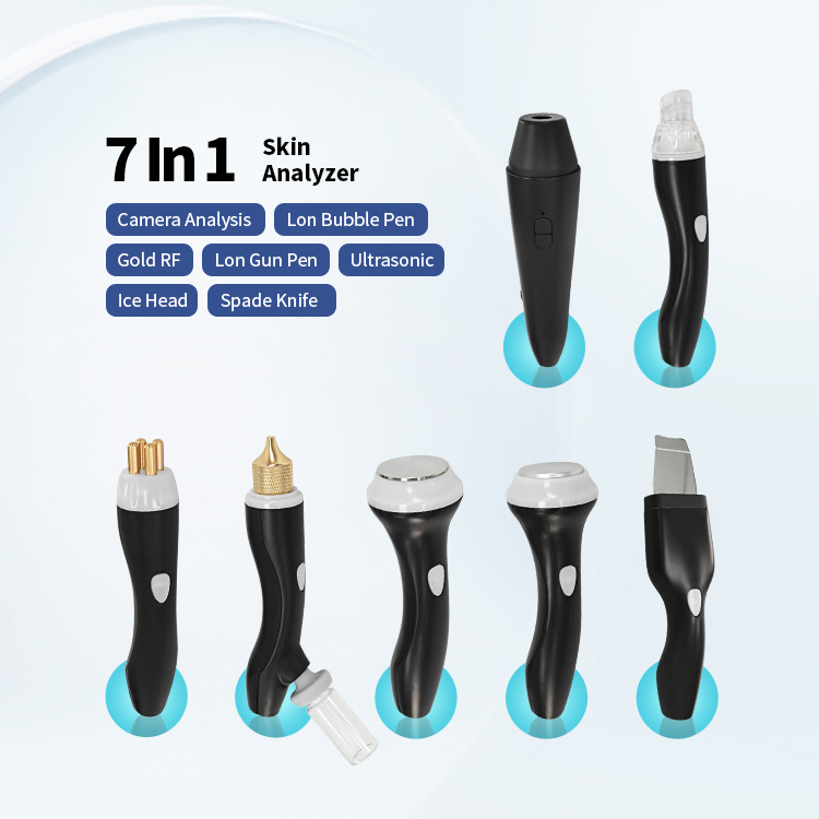 7 in 1 Hydrodermabrasion Facial Machine Skin Scrubber RF Tightening Oxygen Spray Skin Rejuvenation with Ai Analyzer