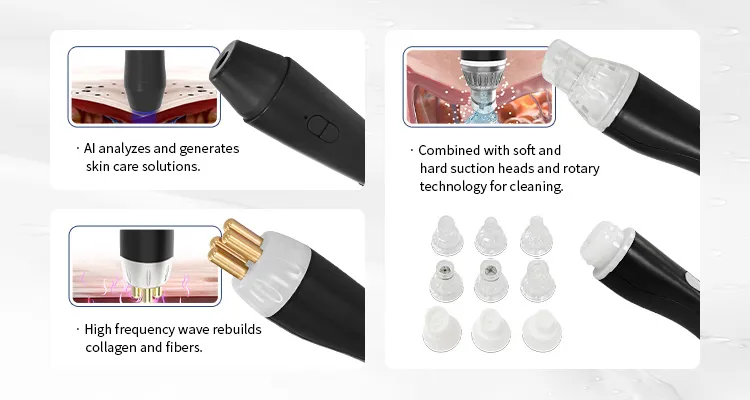 7 in 1 Hydrodermabrasion Facial Machine Skin Scrubber RF Tightening Oxygen Spray Skin Rejuvenation with Ai Analyzer