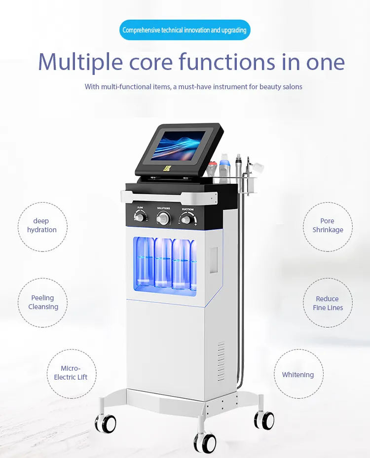 10-in-1 Oxygen Jet Peel Beauty Machine Details and Probes