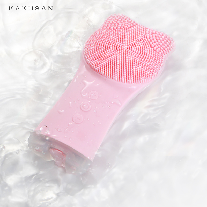 Wholesale Hand Held 2-in-1 Electric Silicone Facial Cleansing Brush Sonic Vibration Face Scrubber Exfoliator Massage Deep