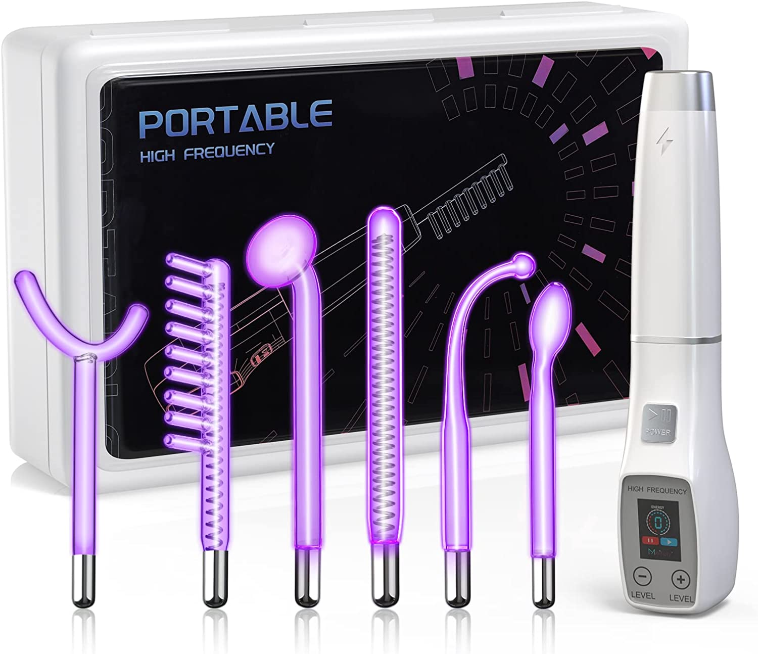 Smart Panel 9 Level D'arsonval New Upgrade High Frequency Facial Machine Most Popular Skin Care Therapy Wand