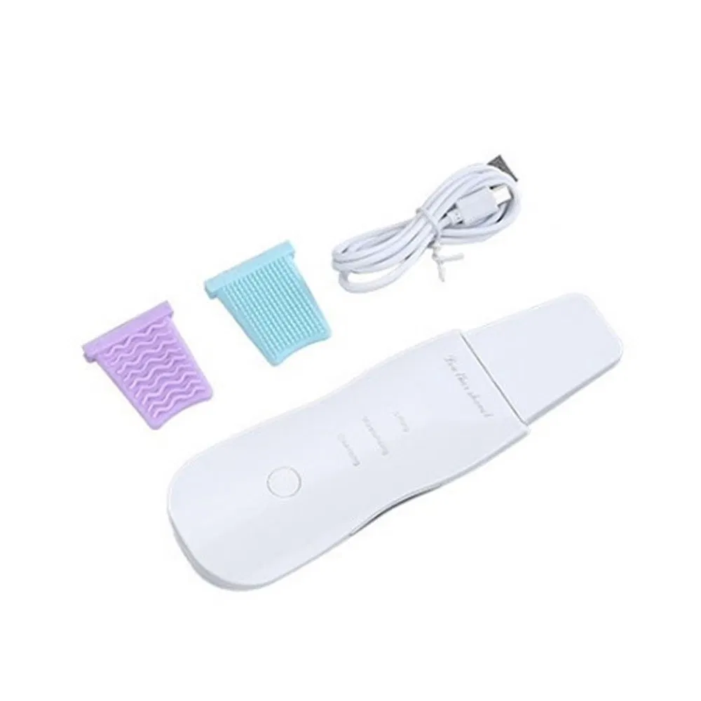 Facial Cleaner Ultrasonic Skin Scrubber Gold Blackhead Removal Beauty Machine Removing Kit Scraper