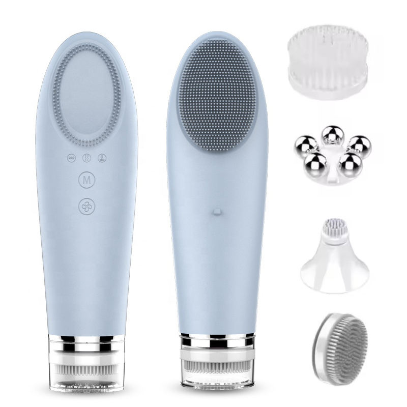Multifunctional 4in1 Electric Face Massage Device Silicone Deep Cleansing Facial Brush