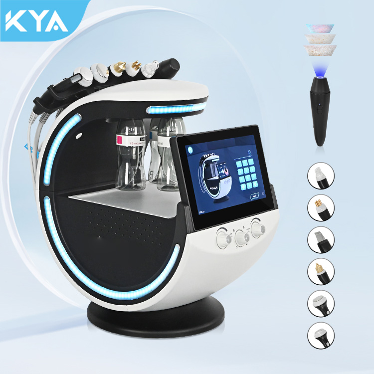 7 in 1 Hydrodermabrasion Facial Machine Skin Scrubber RF Tightening Oxygen Spray Skin Rejuvenation with Ai Analyzer
