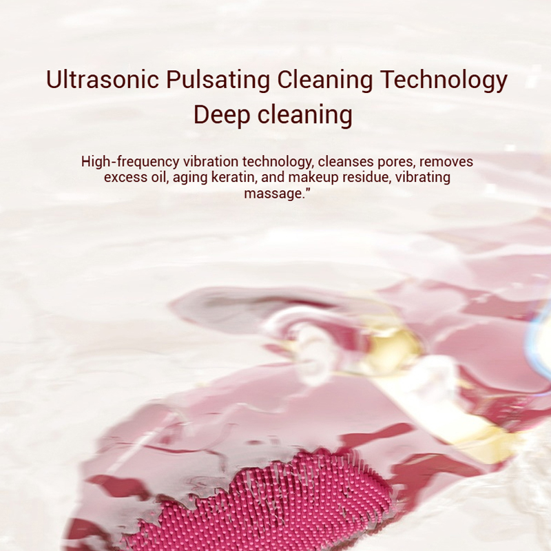 Skin Care Heat Cold Face Cleansing Machine Sebum Removal Pore Deep Clean Silicone Electric Facial Vibration Cleanser Brush