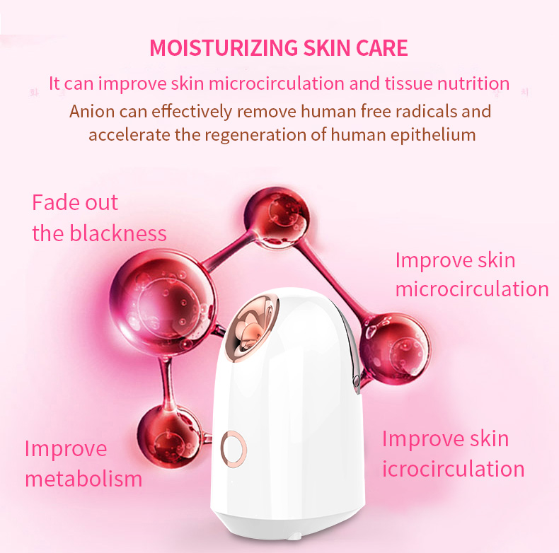 Hot Selling Facial Care Moisturizing Facial Steamer Nano Ionic Handheld Facial Steamer Machine