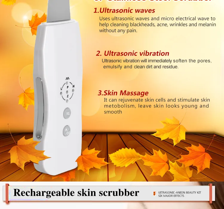 Skin Rejuvenation EMS Ultrasonic Ion Skin Scrubber for Face Cleaning