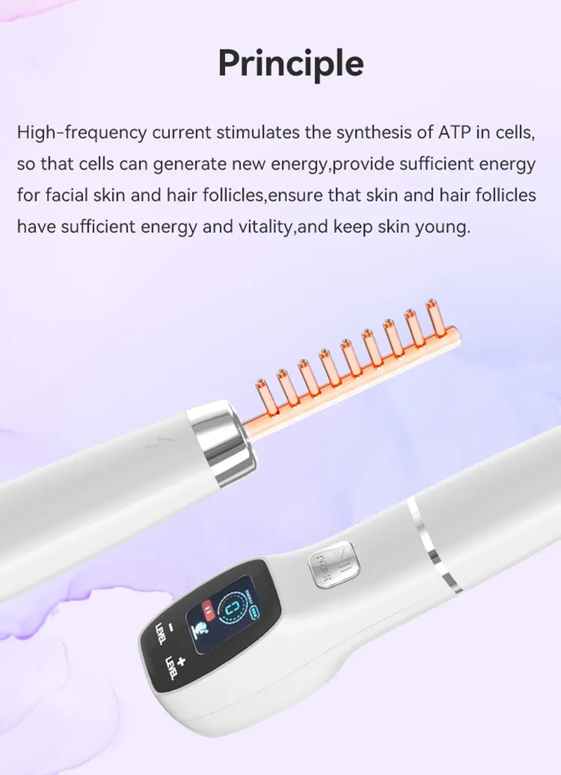LCD Screen High Frequency Handheld Electrotherapy Skin Care Galvanic High Frequency Wand Facial Machine