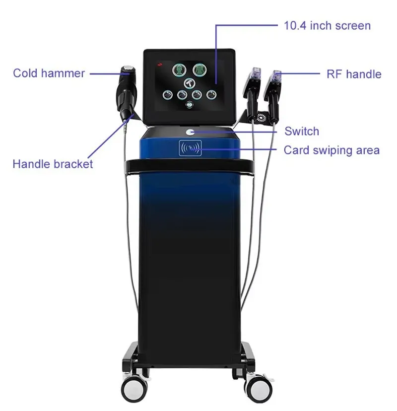 Professional 2in1 Multifunctional Depth 8 Cold Hammer Facial Microneedling RF Fractional Machine