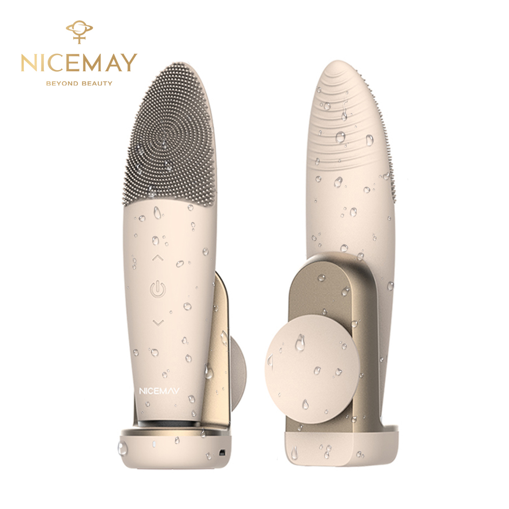 52℃ Constant Heat Sonic Face Brush Silicone Scrubber 7 Speed Levels Blackhead Remover For Deep Pore Cleansing