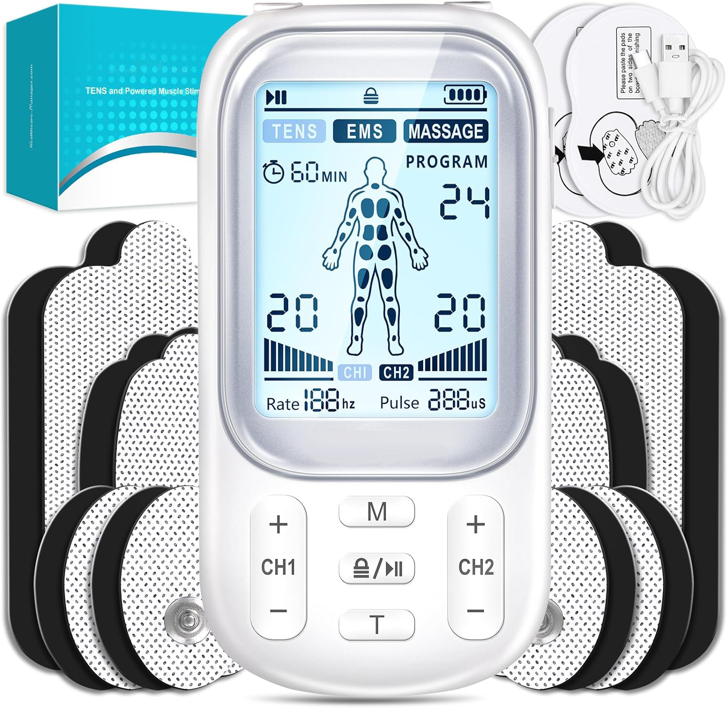 Tens Massager Pulse EMS Muscle Stimulator For Pain Relief Therapy Body Massager Acupuncture Electric Therapy Massage