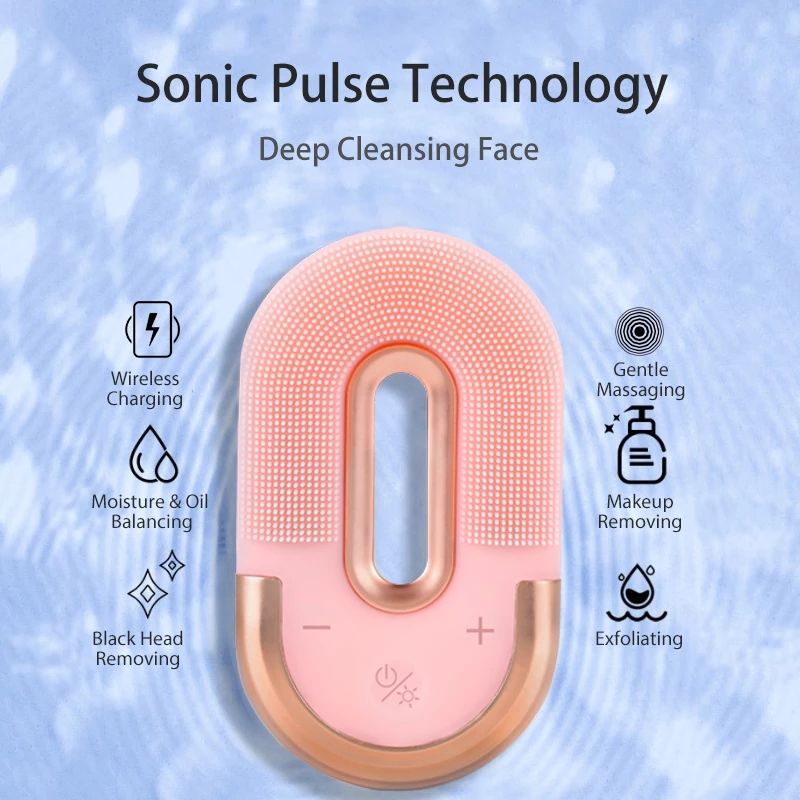 Hot Seller Women Beauty Tools Skin Care Face Sonic Electric Silicone Facial Cleansing Brush Sonic Facial Cleansing Brush