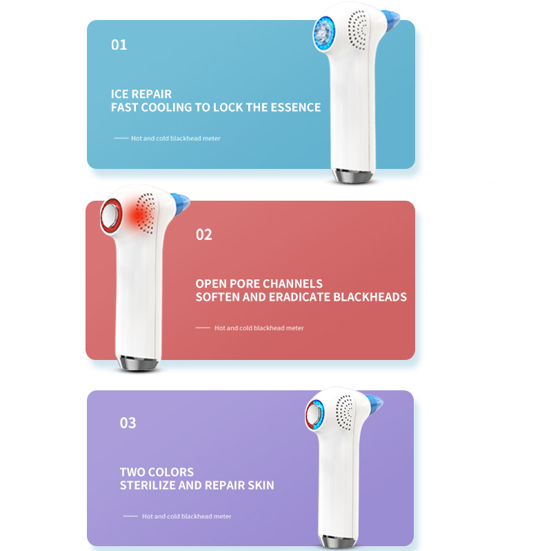 Multi-Functional Vacuum Blackhead Remover and Pore Cleanser Hot and Cold with Acne Treatment and Skin Rejuvenation Features