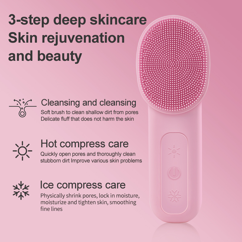 OEM/ODM Ultimate Glow Routine: Multifunction Facial Cleansing Brush with Hot/Cold Therapy&amp;Massage Beauty Products Personal Care