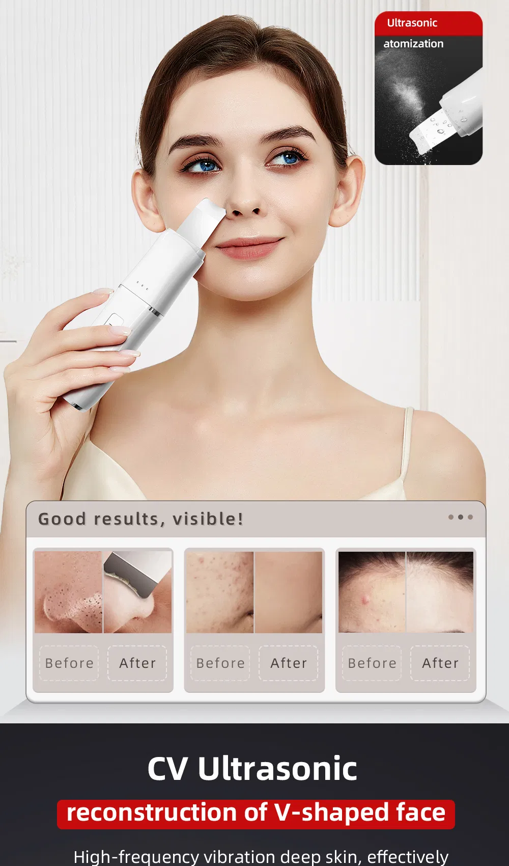 Multifunctional Skin Care Device Set Ultrasonic Skin Scrubber