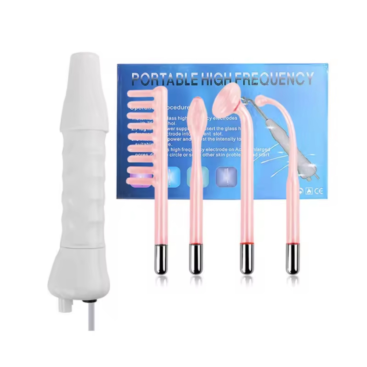 High Frequency Electrode Wand Machine Skin Tightening Acne Spot Wrinkles Remove Beauty Therapy Puffy Facial Care