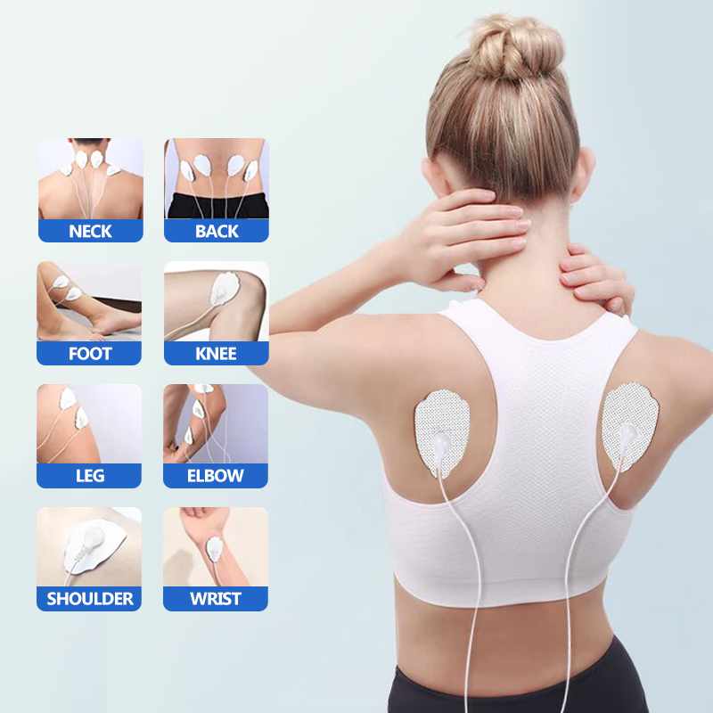 AsTec 2024 New Development Therapy Dual Channel Tens Unit EMS Muscle Stimulator Electronic Pulse Massager 4Pads For Pain Relief