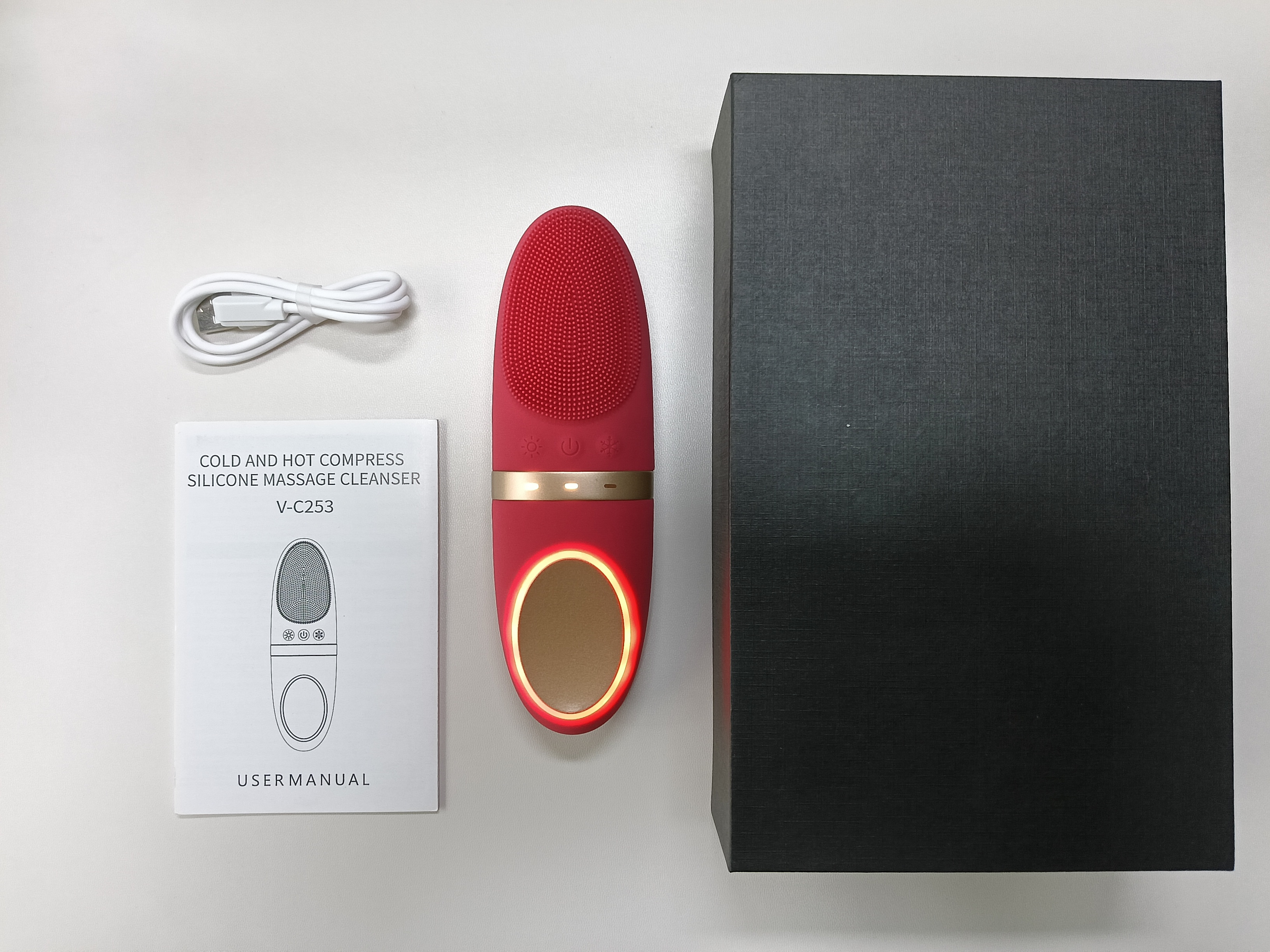 Wireless Sonic Skin Scrubber Vibration Deep Cleaning Exfoliating Waterproof Soft Silicone Face Washing Brush with Basic Edition
