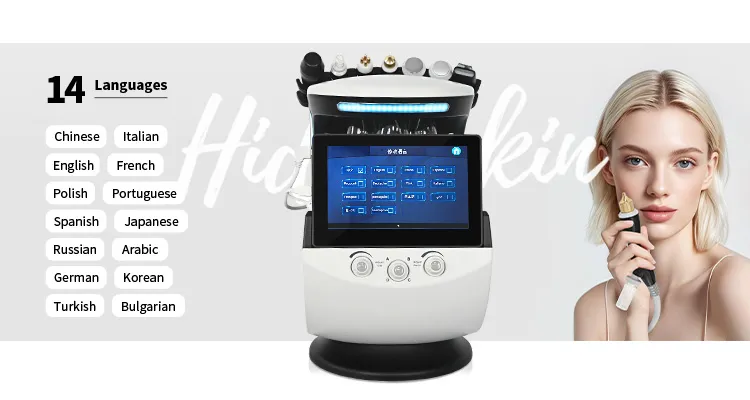 7 in 1 Hydrodermabrasion Facial Machine Skin Scrubber RF Tightening Oxygen Spray Skin Rejuvenation with Ai Analyzer