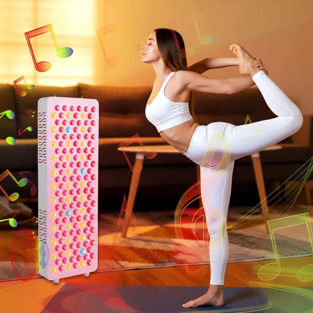 Music Playback LED Red Light Therapy Panel for Home Skin Beauty, OEM ODM Infrared Lamp Pain Relief Wrinkle Reduction PDT Device Factory Wholesale