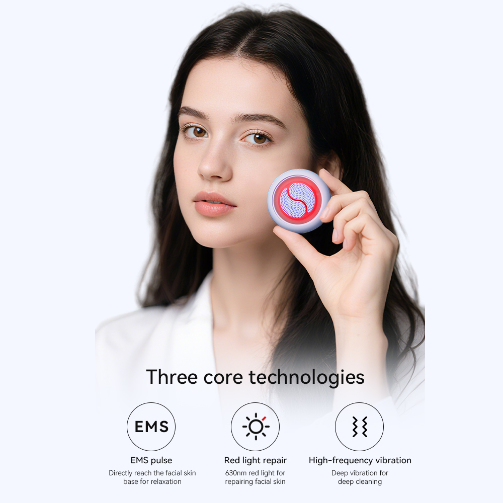 IPX7 Waterproof Soft Silicone Deep Cleansing Brush Electric Sonic Vibration Facial Cleaner Beauty With CF/FCC