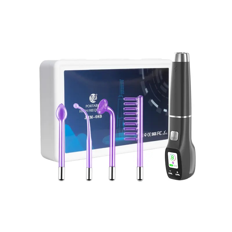 LCD Screen High Frequency Handheld Electrotherapy Skin Care Galvanic High Frequency Wand Facial Machine