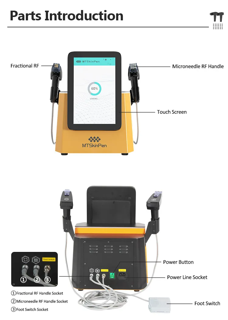 RF Face Lifting Machine Radio Frequency Microneedling Fractional RF Facial Device