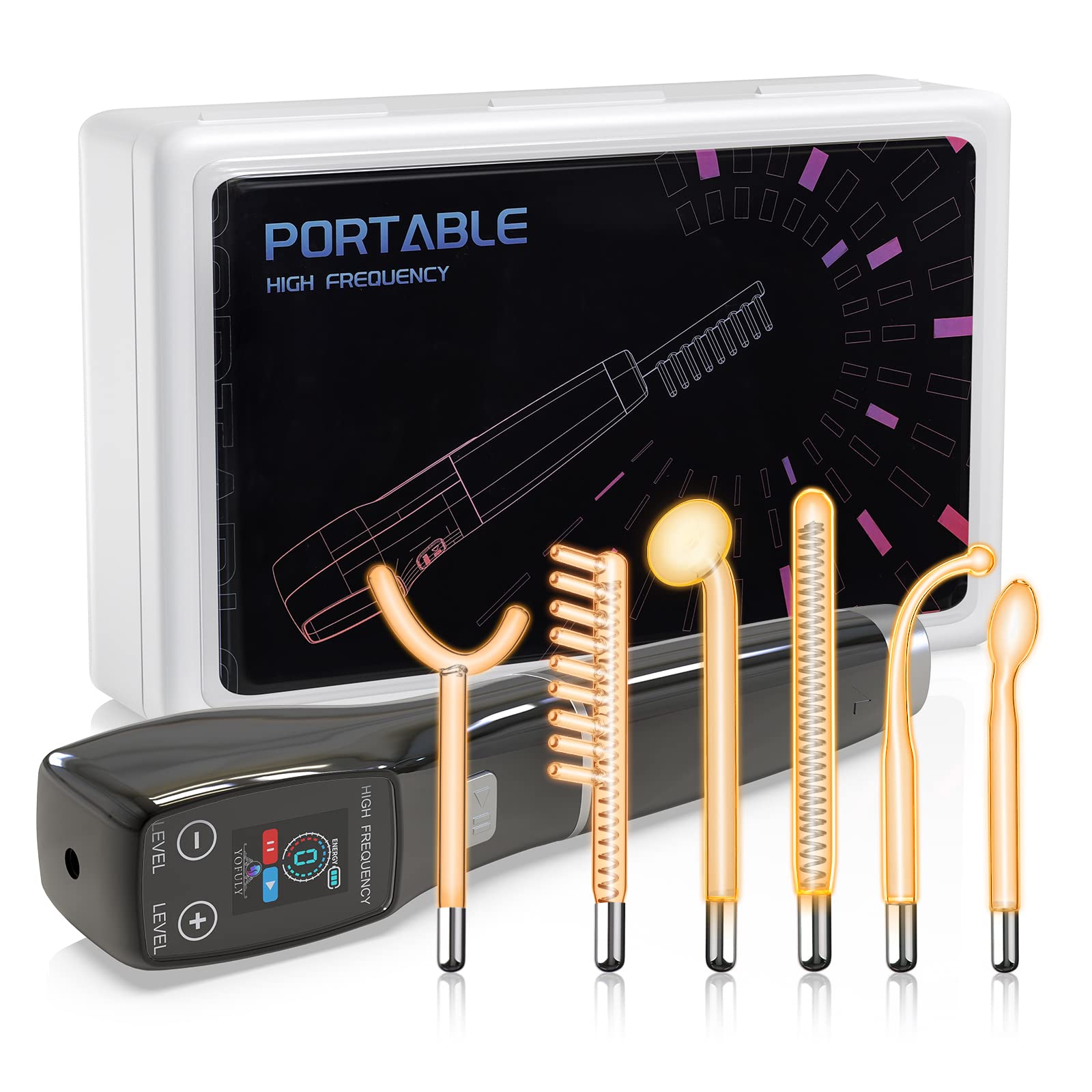 Smart Panel 9 Level D'arsonval New Upgrade High Frequency Facial Machine Most Popular Skin Care Therapy Wand