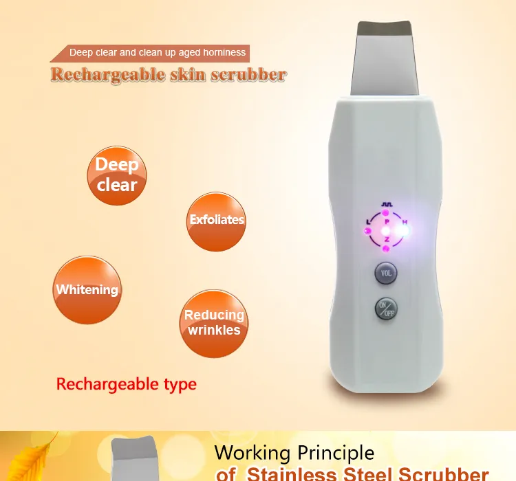 Skin Rejuvenation EMS Ultrasonic Ion Skin Scrubber for Face Cleaning