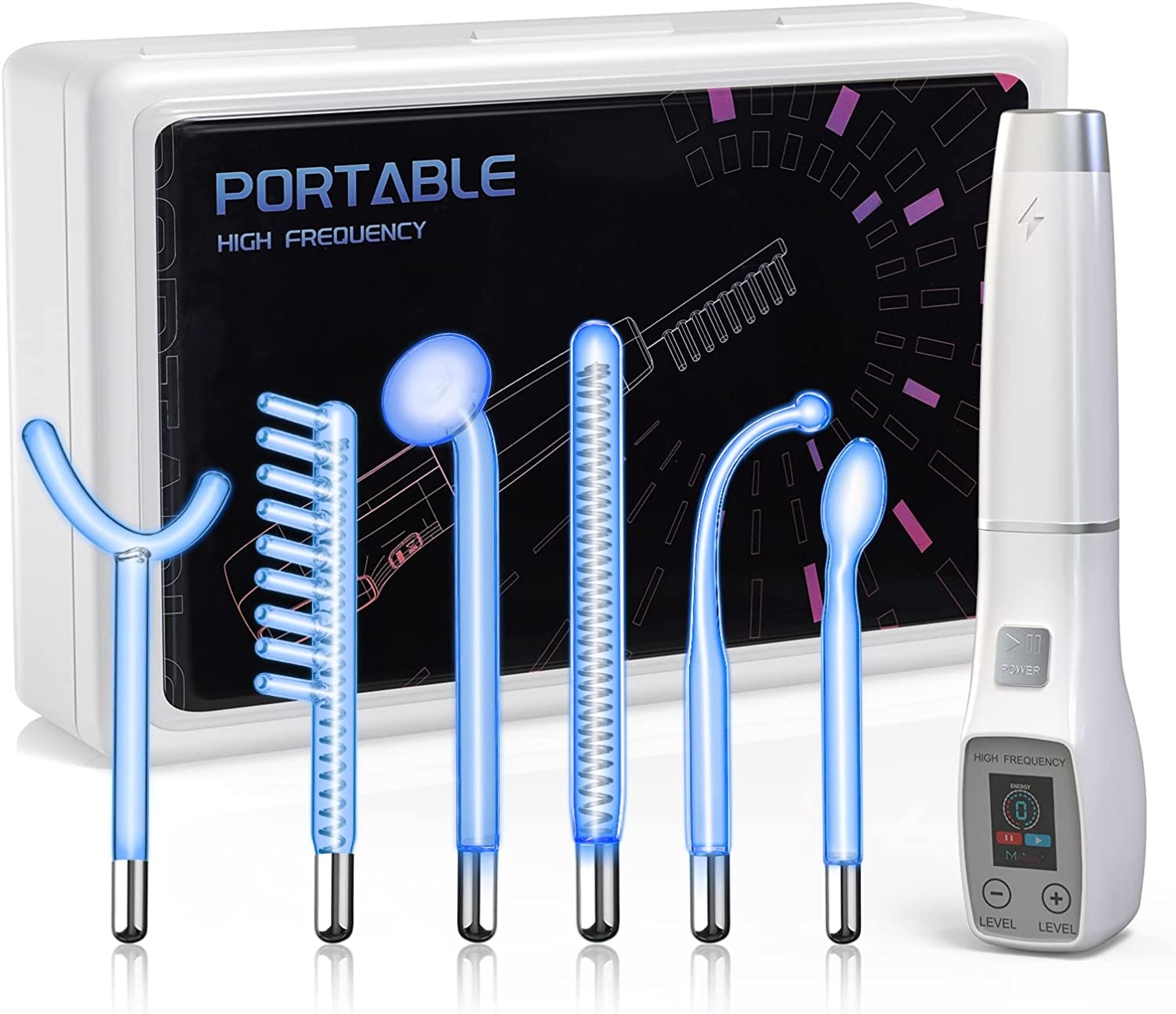 Smart Panel 9 Level D'arsonval New Upgrade High Frequency Facial Machine Most Popular Skin Care Therapy Wand