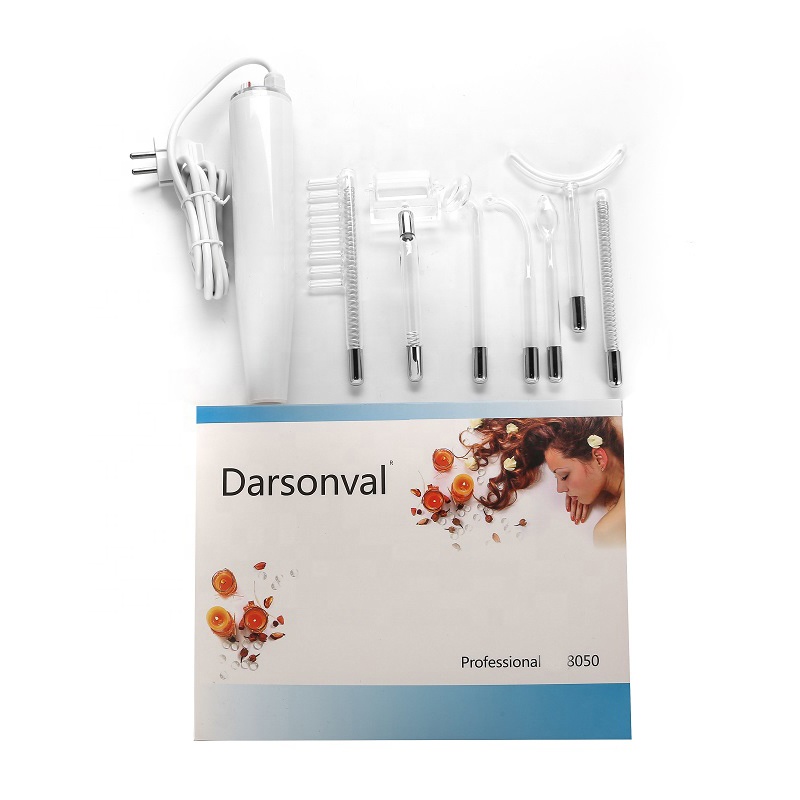 2022 Most Popular 7 Pipes Hand Held High Frequency Acne Removal Machine Galvanic Ozone Therapy HF Wand D'arsonval High Frequency