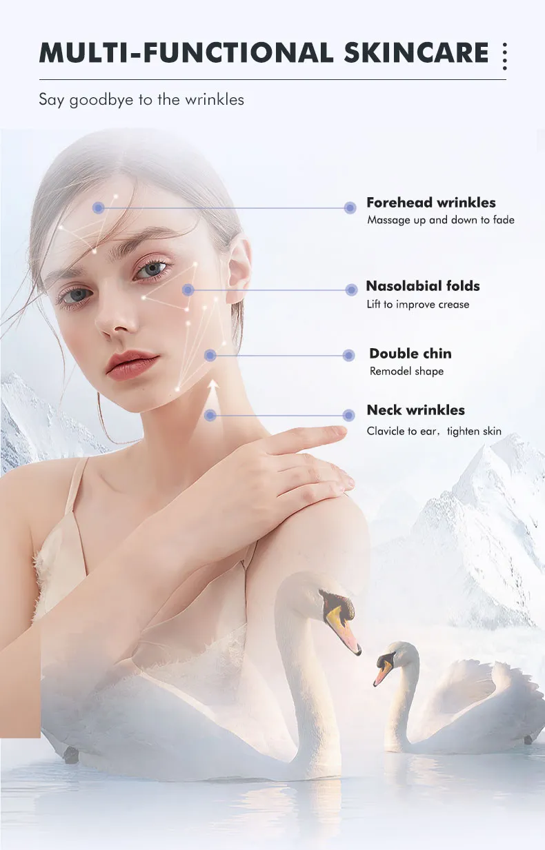 4 Colors LED Light Therapy Microcurrent Face Lifting Double Chin Removal Neck Beauty Device