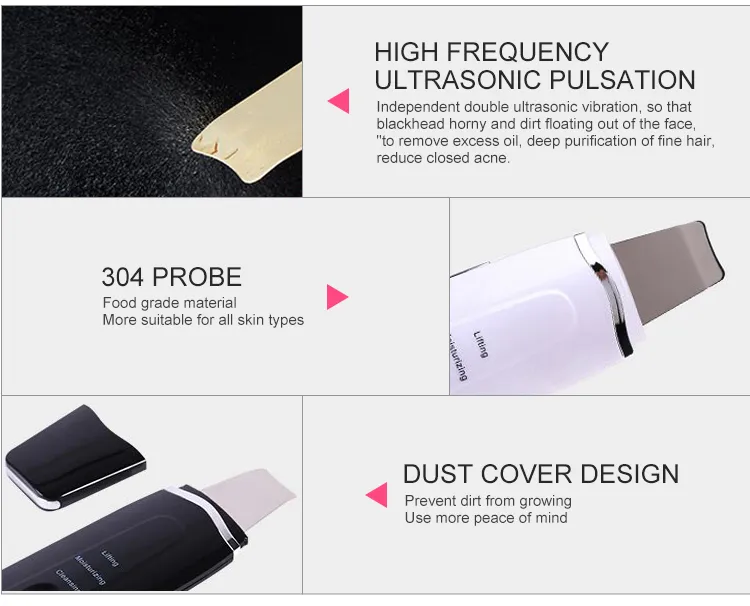 in Stock Smart Facial Cleansing Ultrasonic Skin Scrubber