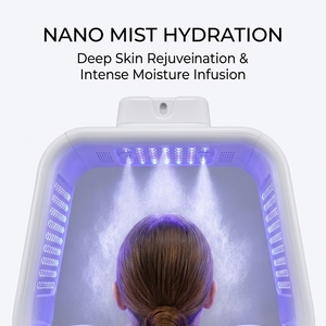 Detachable 093 Double Hole Cold Mist Facial Steamer 7 Colors Led Photon Therapy Acne Treatment Anti Aging Beauty Machine