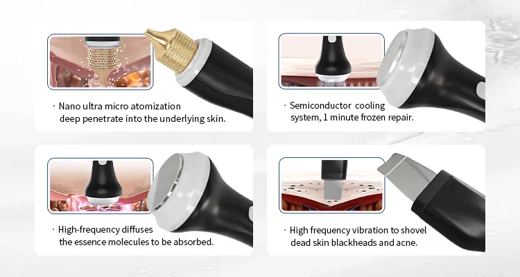 7 in 1 Hydrodermabrasion Facial Machine Skin Scrubber RF Tightening Oxygen Spray Skin Rejuvenation with Ai Analyzer