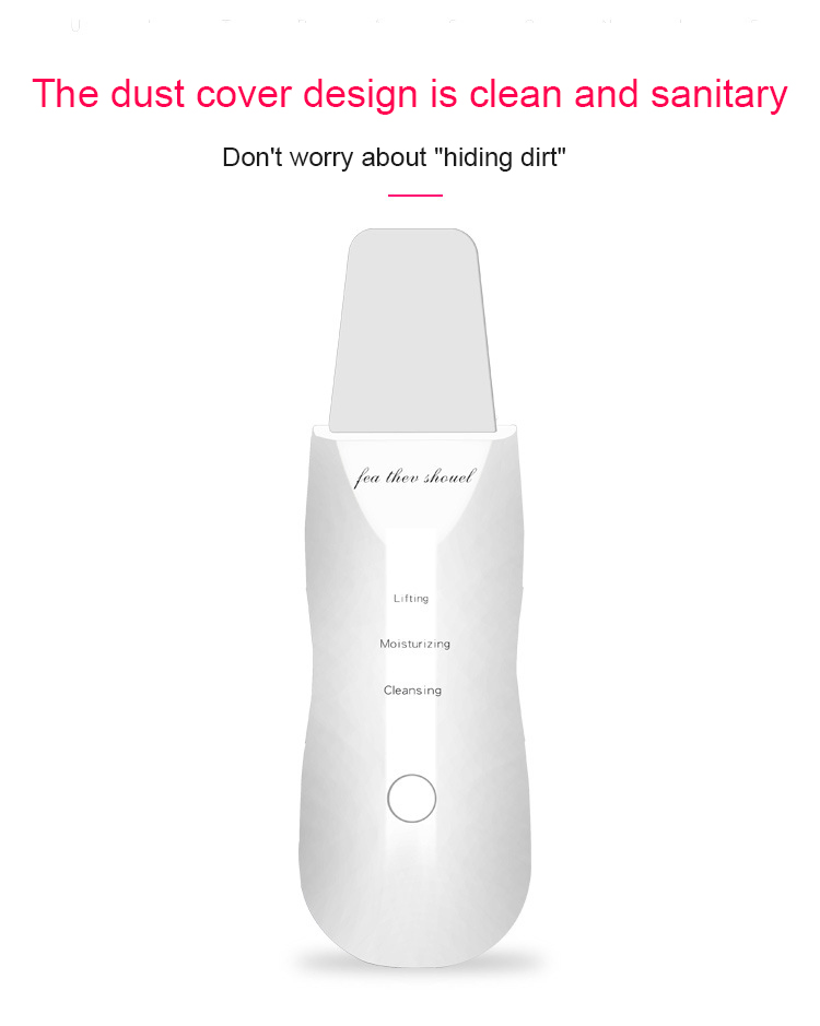 Facial Cleaner Ultrasonic Skin Scrubber Gold Blackhead Removal Beauty Machine Removing Kit Scraper