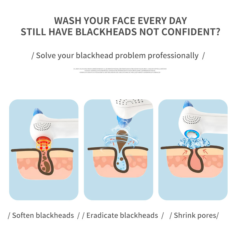 Multi-Functional Vacuum Blackhead Remover and Pore Cleanser Hot and Cold with Acne Treatment and Skin Rejuvenation Features